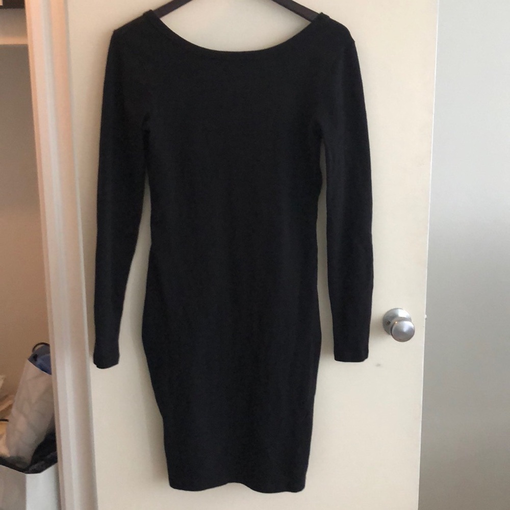 James Perse scoop back black dress
